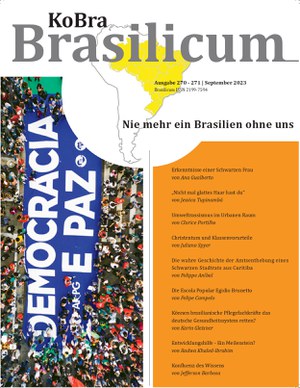 Um den Rassismus in Brasilien zu bekämpfen, müssen wir den Fokus auf kritische und radikale Ideen, sowie den Aktivismus indigener und Schwarzer Bewegungen verlegen. Dadurch können wir den verankerten Rassismus in unseren Köpfen und in Gesetzen und Gesellschaftsstrukturen bekämpfen. Dieses Heft will euch herausfordern, darüber nachzudenken.  Das Heft dient auch als Vorbereitung auf den Runden Tisch Brasilien 2023 mit dem Titel "Dekoloniale Kämpfe: Nunca mais um Brasil sem nós! Nie mehr ein Brasilien ohne uns!"