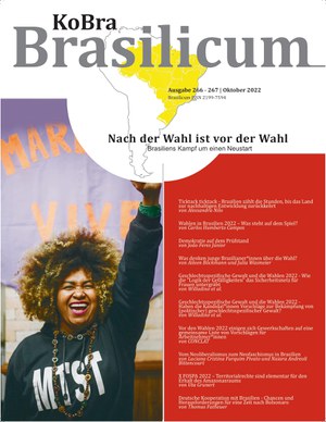 Der erste Wahlgang der brasilianischen Präsidentschaftswahlen ist durch. Ex-Präsident Lula holte zwar die meisten Stimmen, doch Bolsonaro schnitt deutlich besser ab, als die Umfragen vorraussagten. Noch ist nicht klar, wie der zweite Wahlgang ausgeht. Dieses Heft ist eine Kompilation von Artikeln, die die Wichtigkeit dieser Wahlen aus unterschiedlichen Perspektiven beschreiben. Das Heft dient als Vorbereitung für die Fachtagung Runder Tisch Brasilien 2022 "Brasilien: Neustart 2023 - Soziale Bewegungen nach der Wahl", die vom 25.-27.11. in Hofgeismar (Kassel) stattfinden wird.