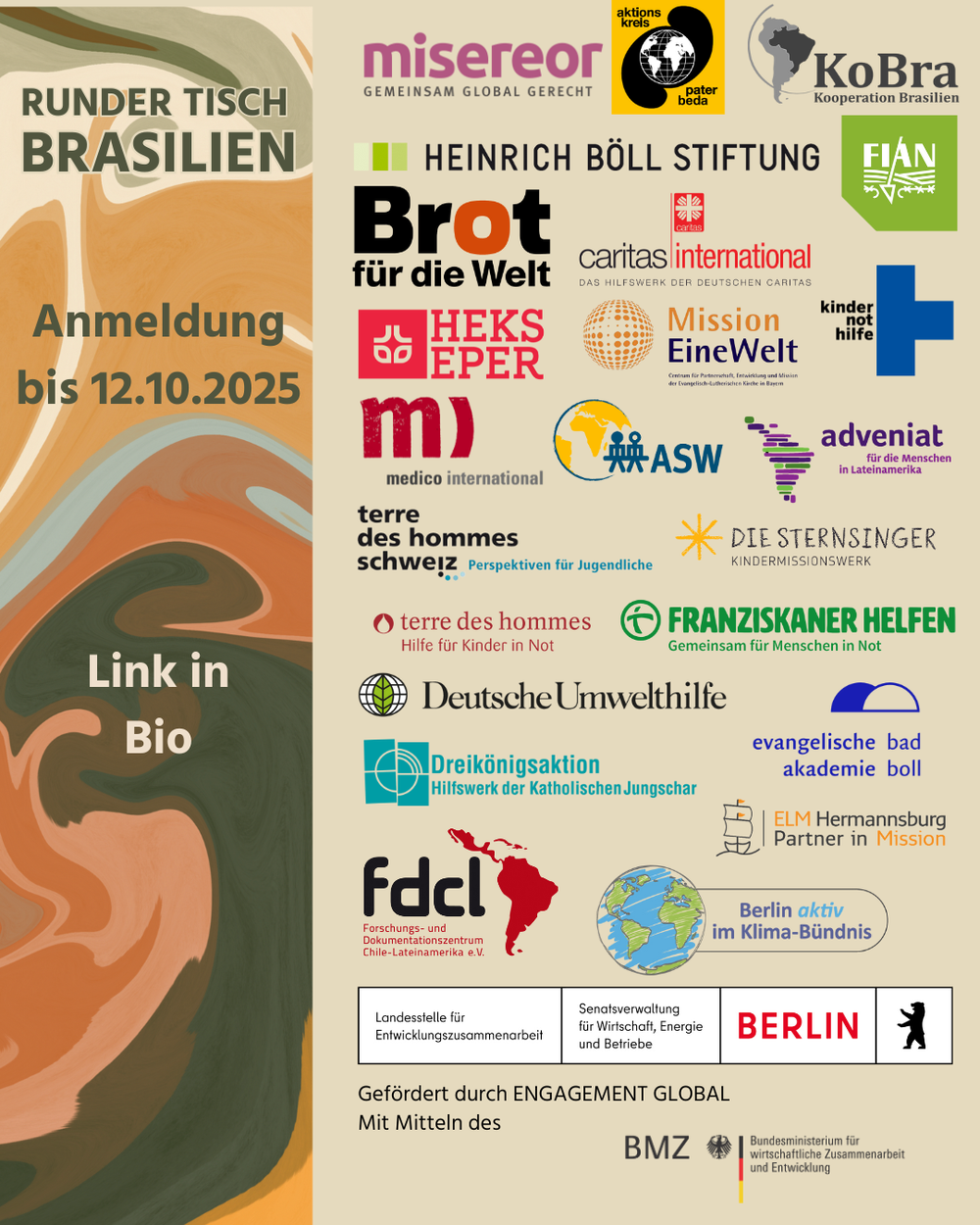 Anmeldung Runder Tisch Brasilien noch bis 12.10. offen! Sei dabei!