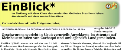 Geschworenengericht in Uauá verurteilt Angeklagte im Attentat auf KleinbauernInnen von Cachaqui und umliegenden Landgemeinden