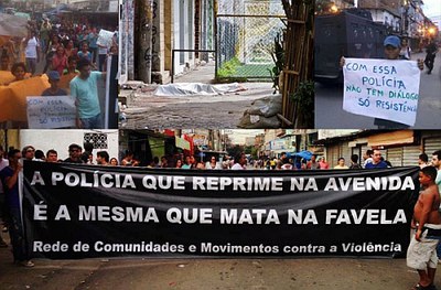 Protesterklärung gegen das Polizeimassaker in Rios Favela Maré