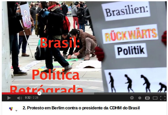 Video: "2. Protest gegen den Präsidenten der brasilianischen Menschenrechtskommission"