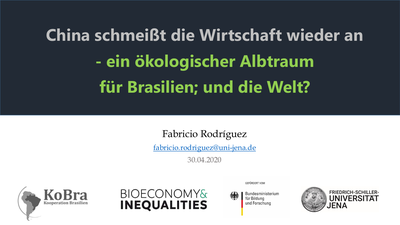 China schmeißt die Wirtschaft wieder an - ein ökologischer Albtraum für Brasilien; und die Welt?