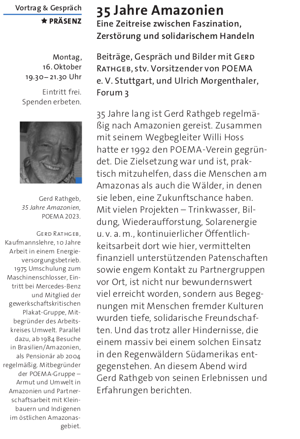 35 Jahre Amazonien - Eine Zeitreise zwischen Faszination, Zerstörung und solidarischem Handeln