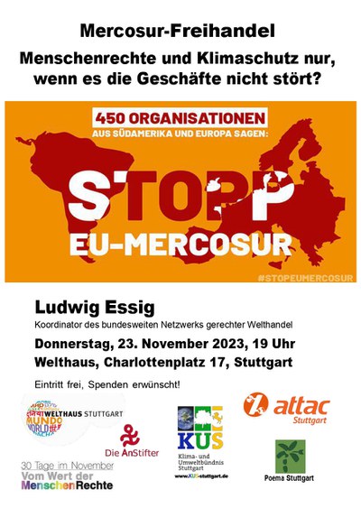 Mercosur-Freihandel - Menschenrechte und Klimaschutz nur, wenn es die Geschäfte nicht stört?