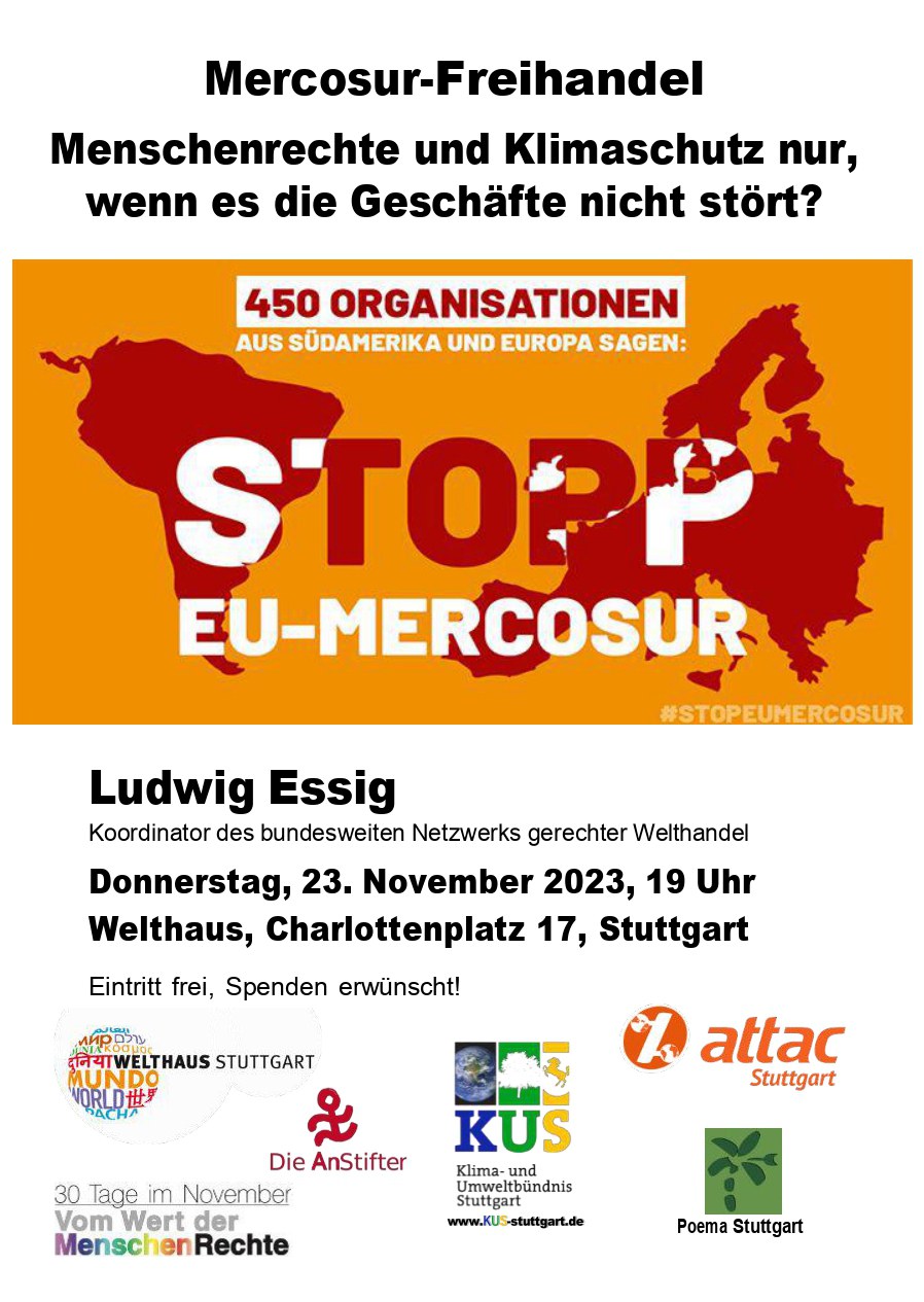 Mercosur-Freihandel - Menschenrechte und Klimaschutz nur, wenn es die Geschäfte nicht stört?