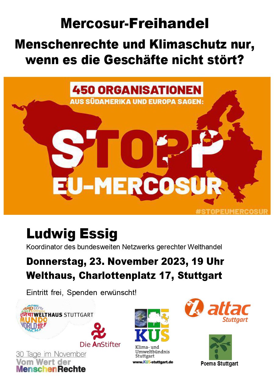 Mercosur-Freihandel - Menschenrechte und Klimaschutz nur, wenn es die Geschäfte nicht stört?